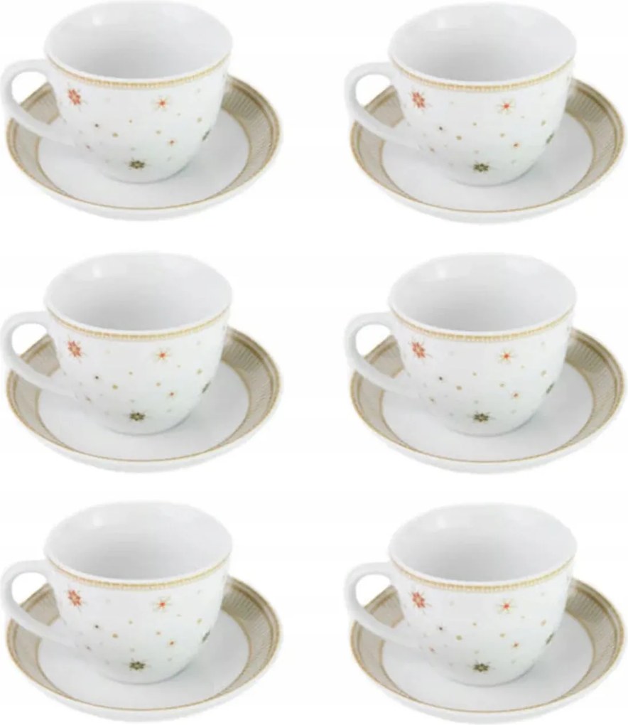 Villa Altachiara 6 darabos ünnepi porcelán kávéscsésze készlet, 80 ml.