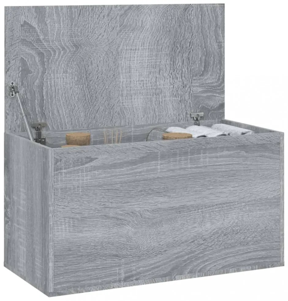 szürke sonoma szerelt fa tárolóláda 84 x 42 x 46 cm