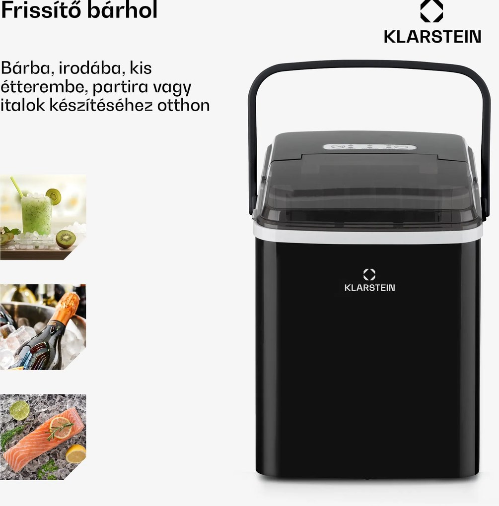 Klarstein Arctic Porter, jégkocka készítő, kúp alakú jégkockák, 12 kg/24 óra, rozsdamentes acél