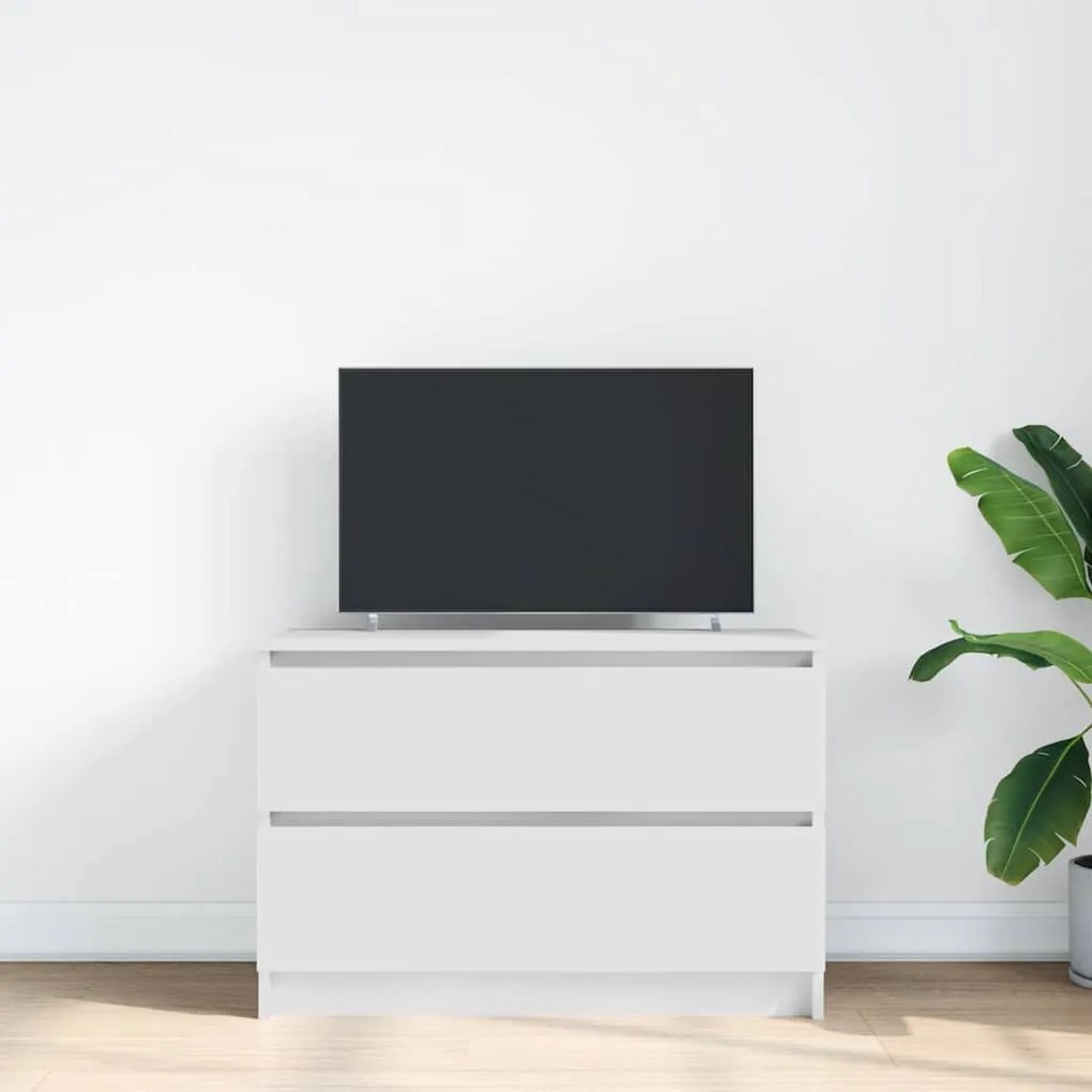 fehér szerelt fa TV-szekrény 80x35x54 cm