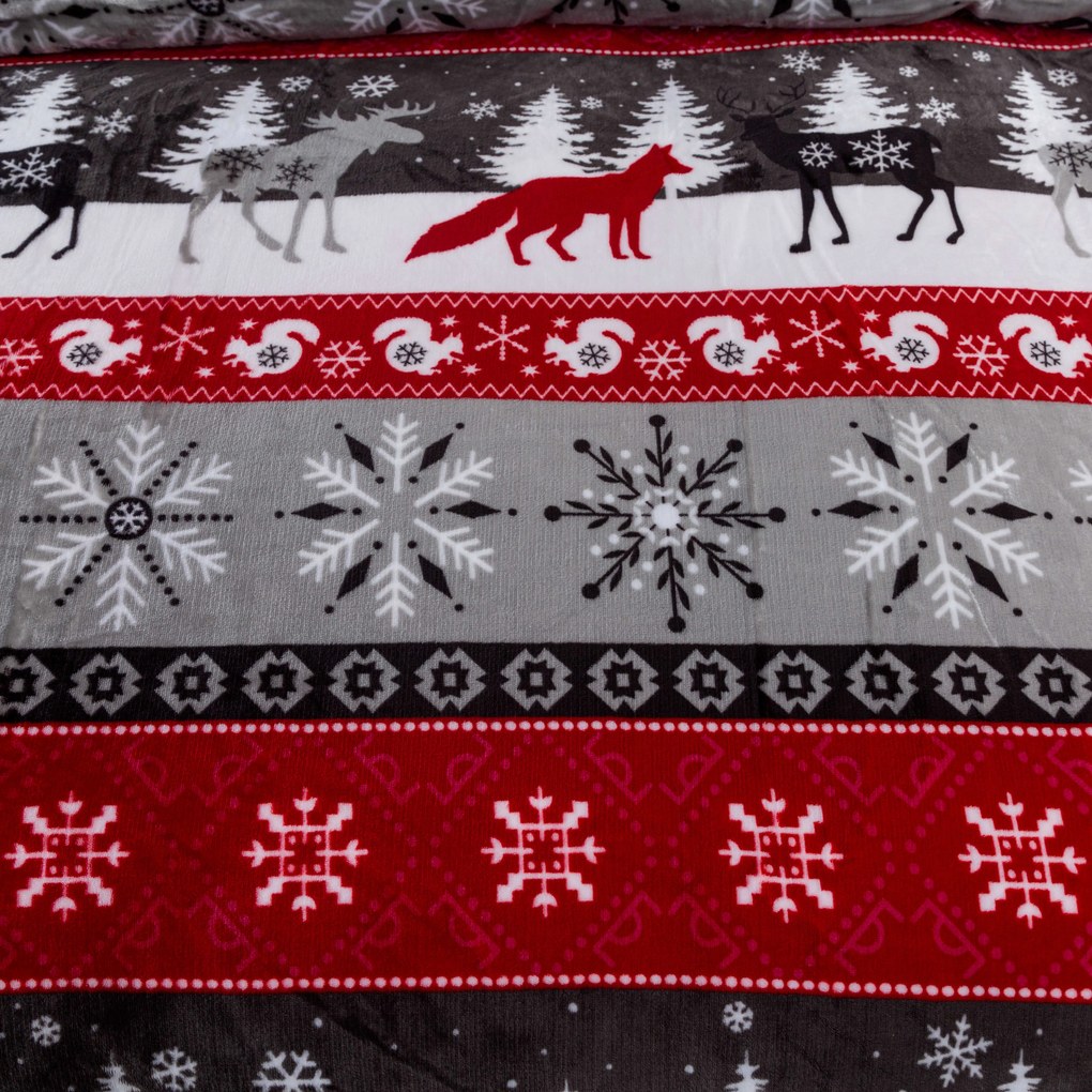 SNOWY FOREST szürke mikroplüss ágyneműhuzat Ágyneműhuzat mérete: 2 db 70 x 90 cm | 200 x 220 cm