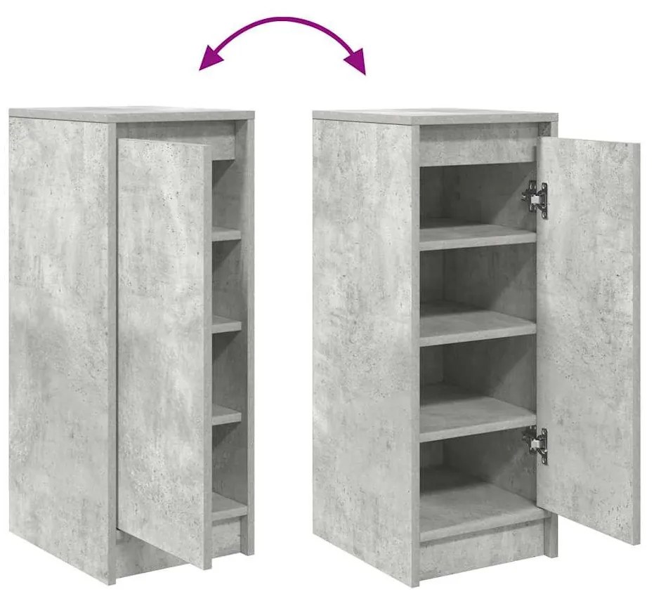 betonszürke szerelt fa cipőszekrény 29,5x34x76 cm