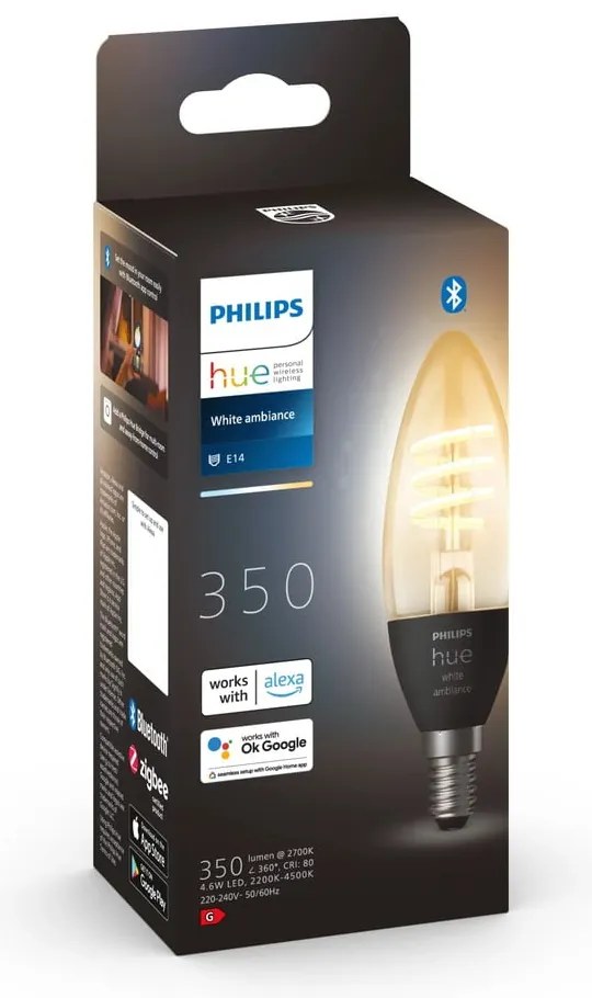 Szálas okos izzó E14, 5 W White ambiance – Philips Hue