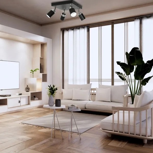 Spotlámpa RENO 4xGU10/8W/230V fekete/króm