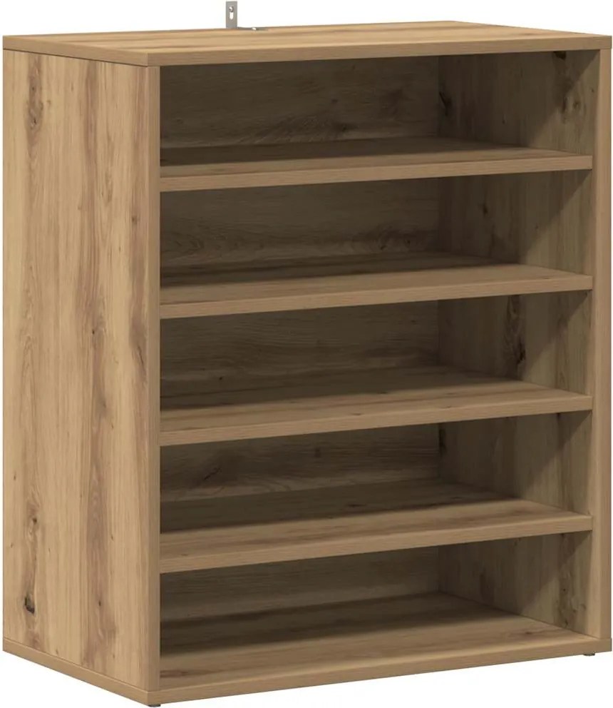 vidaXL kézműves tölgy színű szerelt fa cipősszekrény 60 x 35 x 70 cm