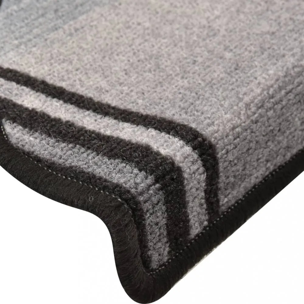 10 db fekete és szürke öntapadó lépcsőszőnyeg 65x21x4 cm