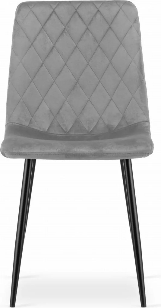 Szürke bársonyszék TURIN fekete lábakkal