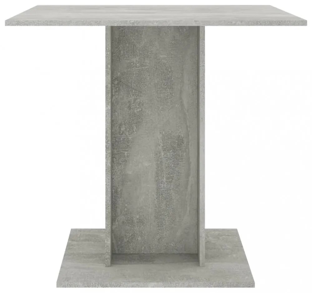 betonszürke szerelt fa étkezőasztal 80 x 80 x 75 cm