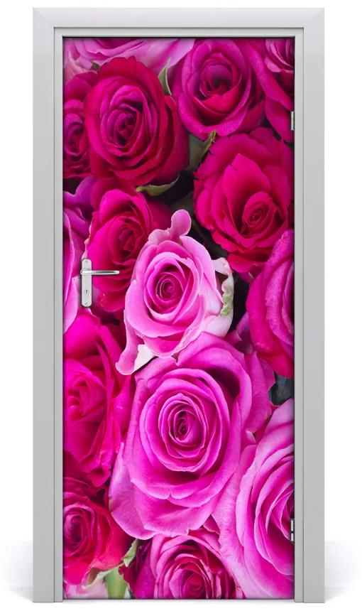 Ajtómatrica rózsaszín rózsa 75x205 cm