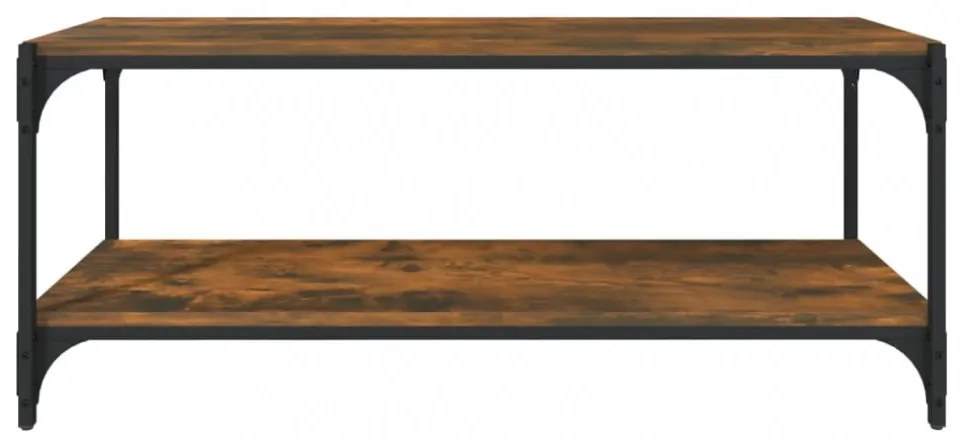 füstös tölgy színű szerelt fa és acél TV-szekrény 100x33x41 cm