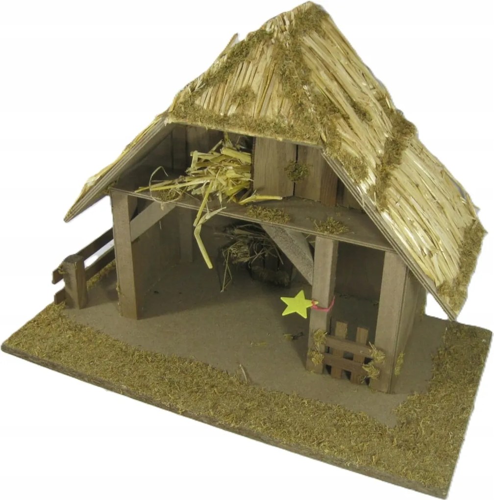 Karácsonyi betlehem 40x23x43cm, 12cm-es figurákhoz