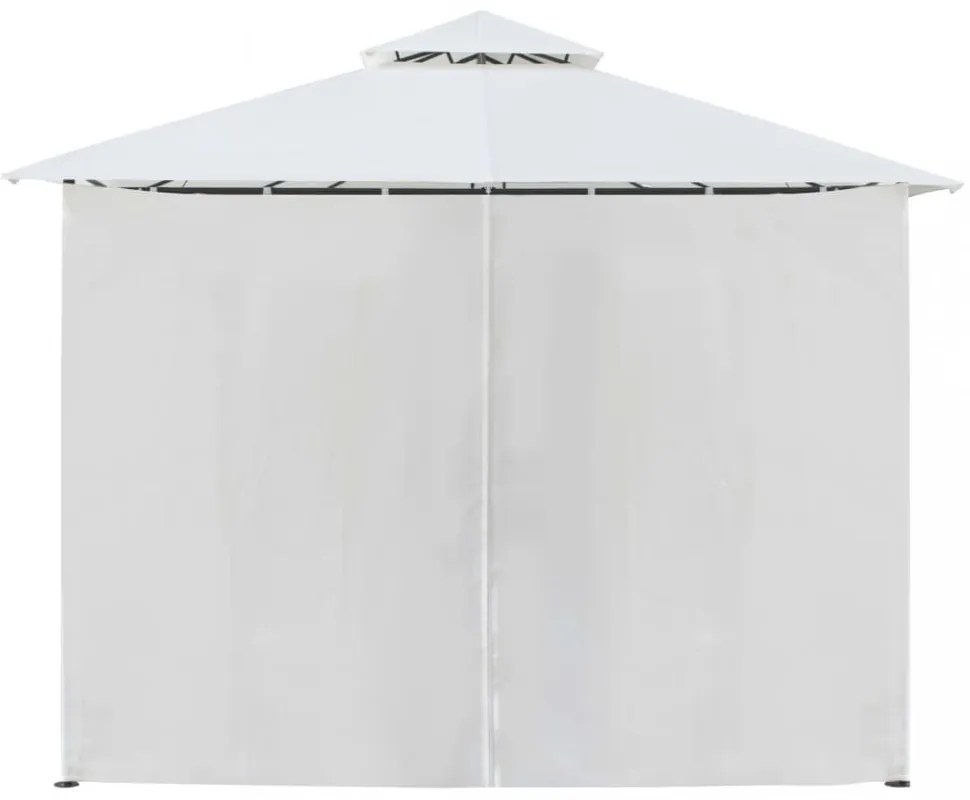 fehér pavilon függönyökkel 600 x 298 x 270 cm 180 g/m²
