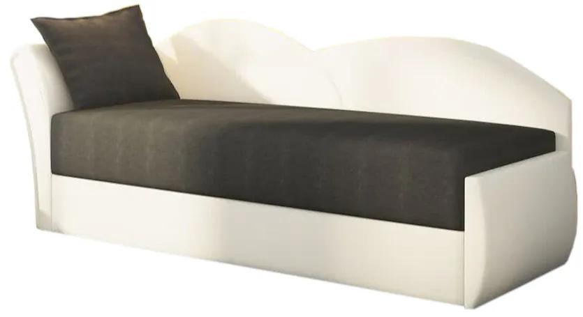 AGA kinyitható kanapé, 200x80x75 cm, fekete + fehér, (alova 04/alova PDP) balos