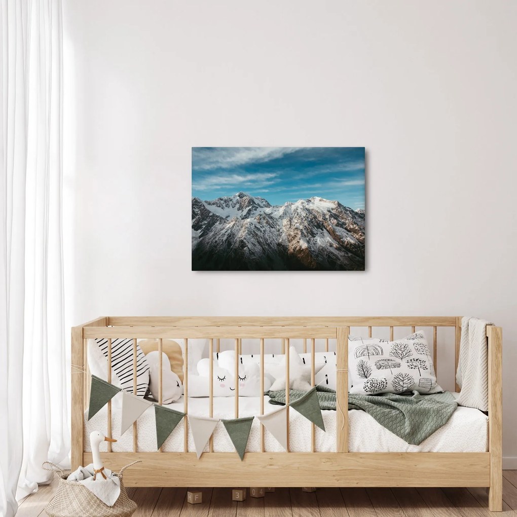 Havas csúcsok képe, Fiordland (70x50 cm)