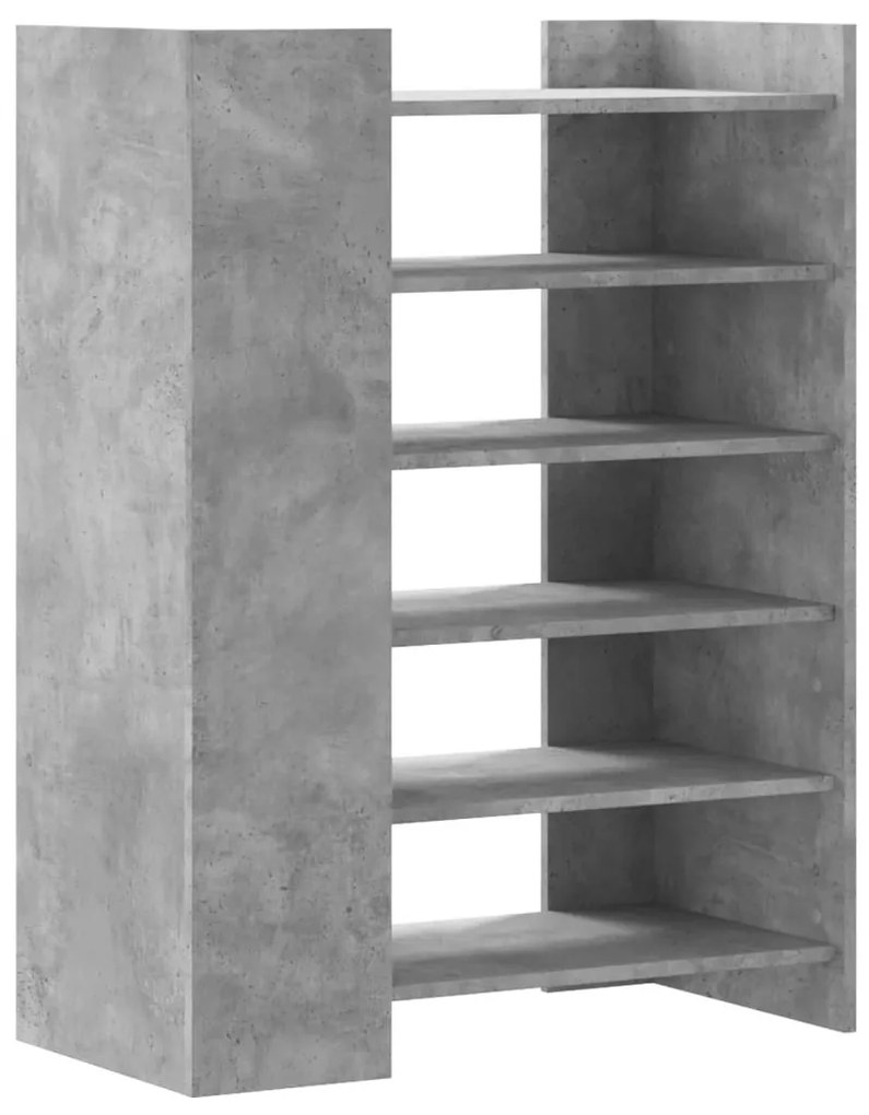 betonszürke szerelt fa cipősszekrény 74,5 x 37,5 x 100 cm