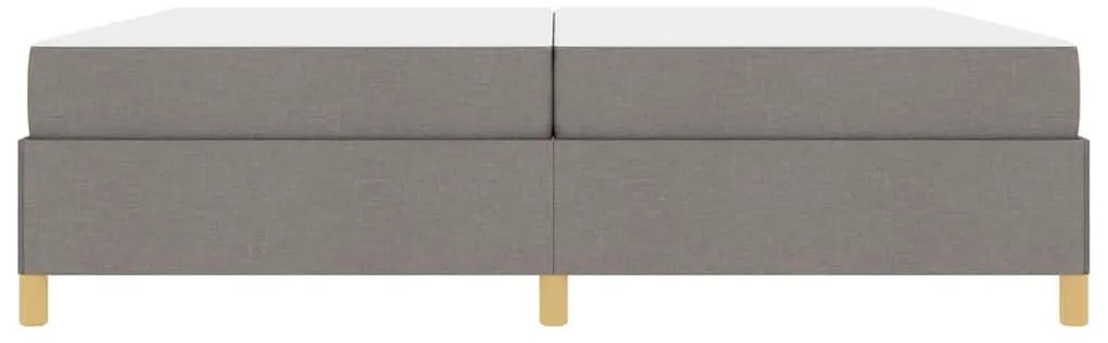 Boxrugós ágy matracmal Taupe és fehér 200 x 200 cm szövet