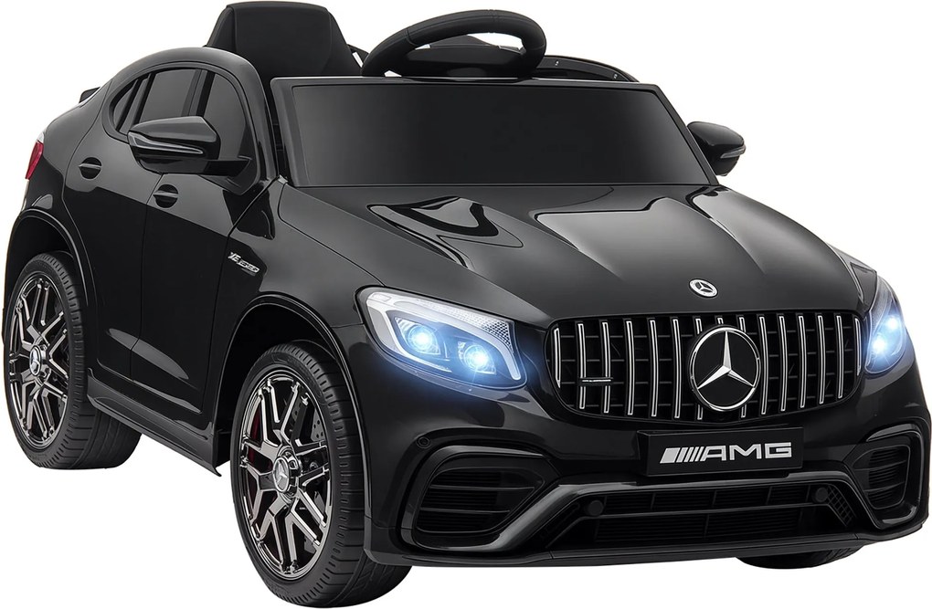 HOMCOM Gyerek Jármű 12V Mercedes-Benz AMG GLC63S COUPE Licencelt Elektromos Autó Távirányítóval, Biztonsági Övvel 2 x 35W Motor MP337-60 Hónap Fekete