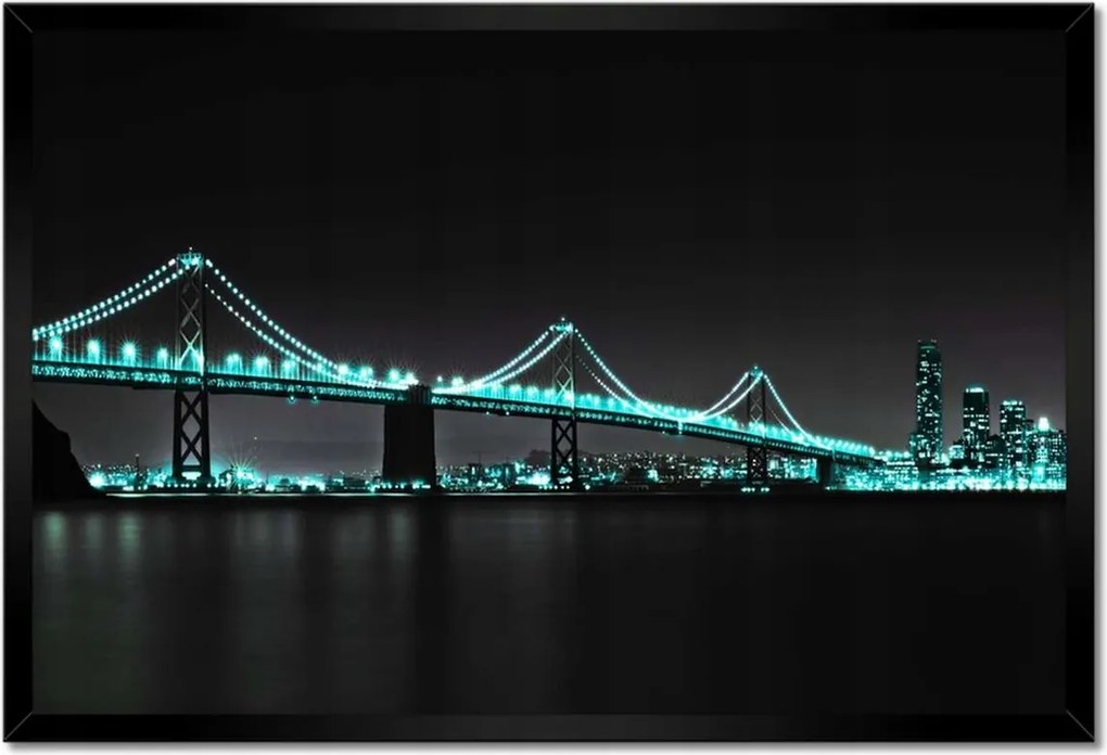 Poszter keretben 60x40 Türkiz fények