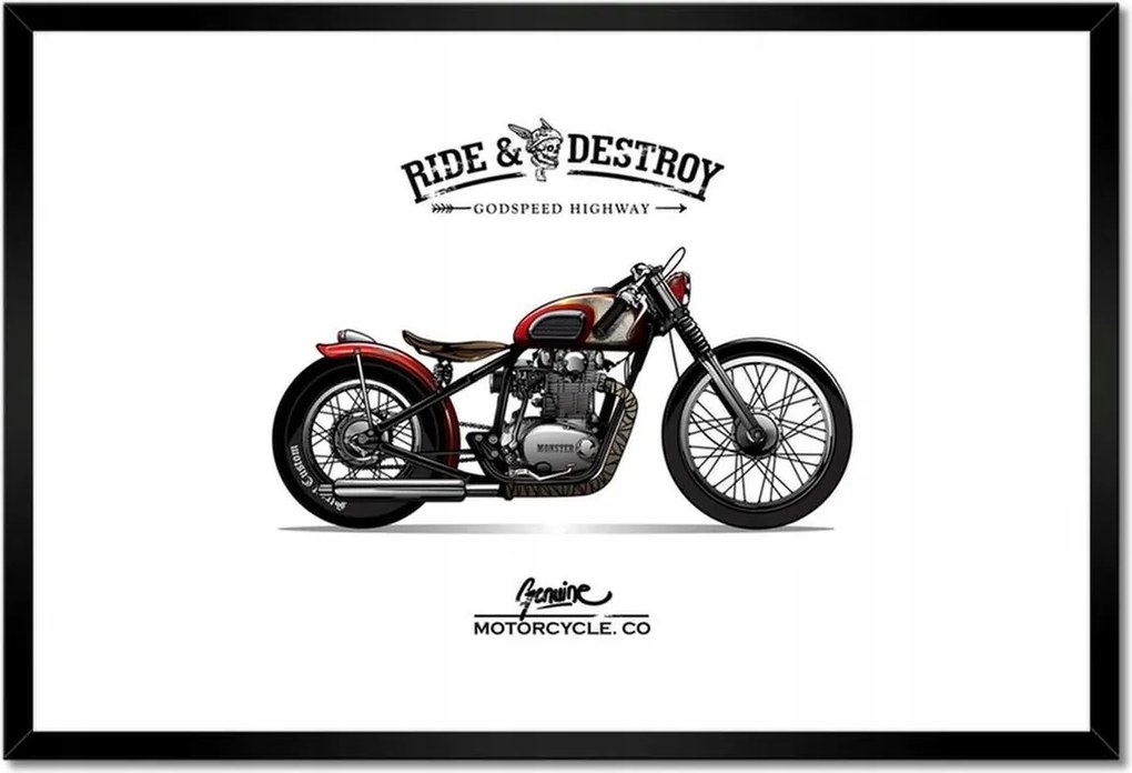Poszterek keretben 60x40 Motorkerékpár Antik Vintage