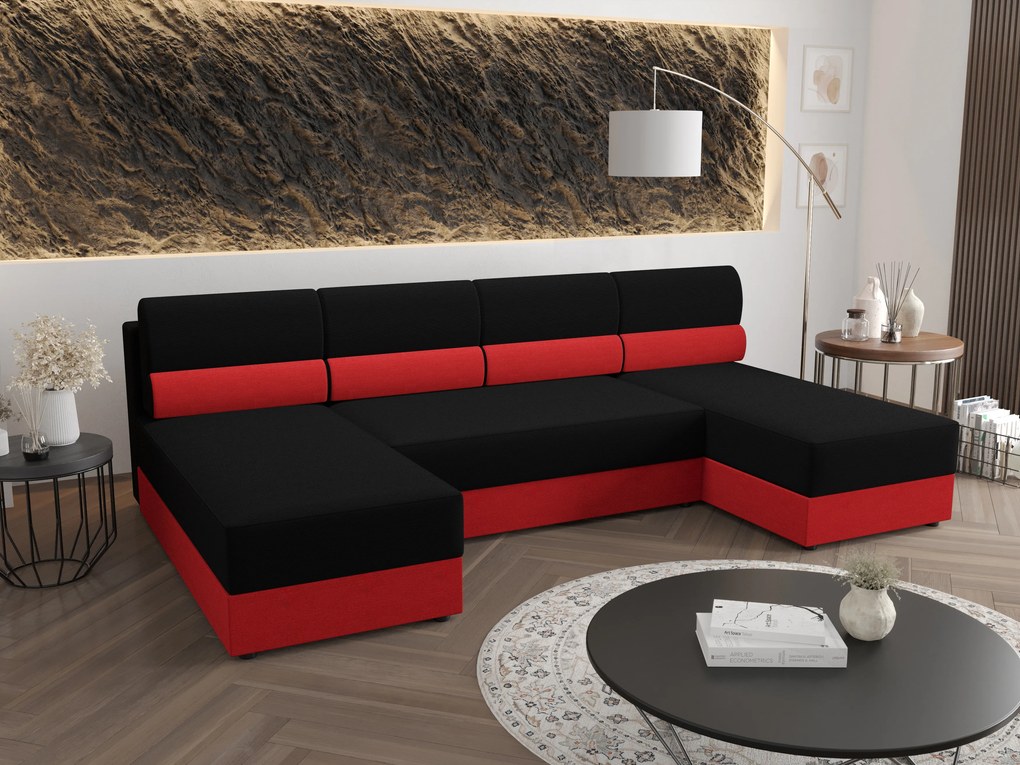 Sarok ülőgarnitúra U Radiant U1 (fekete + piros). 1057508