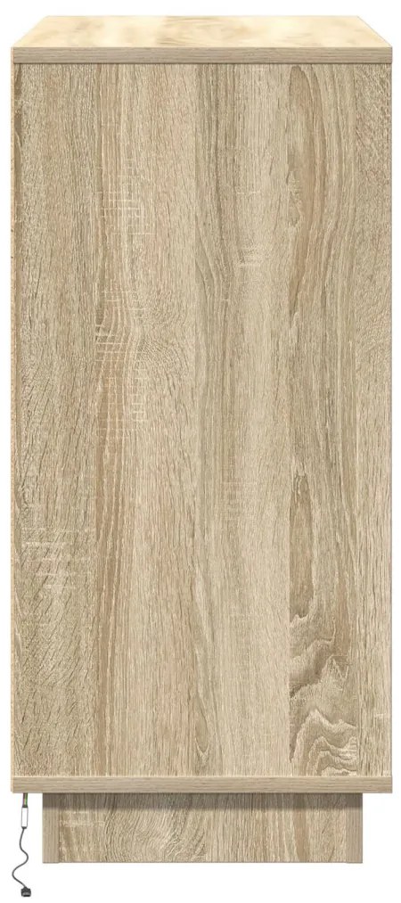 LED-es oldalbordás szekrény Sonoma tölgy 71x34,5x75 cm Műanyag
