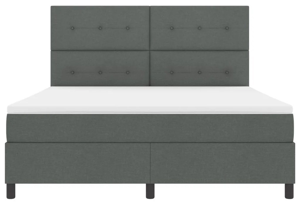 Rugós ágy matraccal és LED-del - Sötétszürke, 180 x 200 cm Szövet