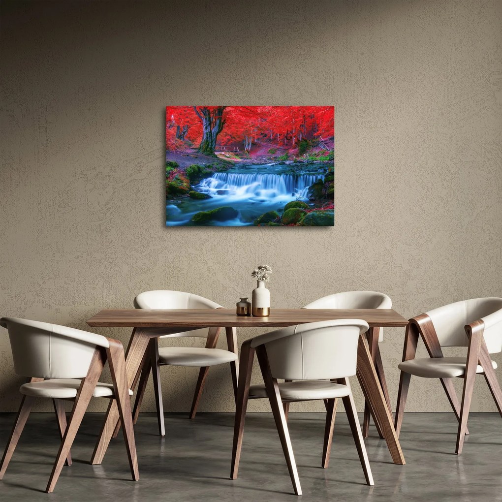 Kép Vízesés egy vörös erdőben (70x50 cm)
