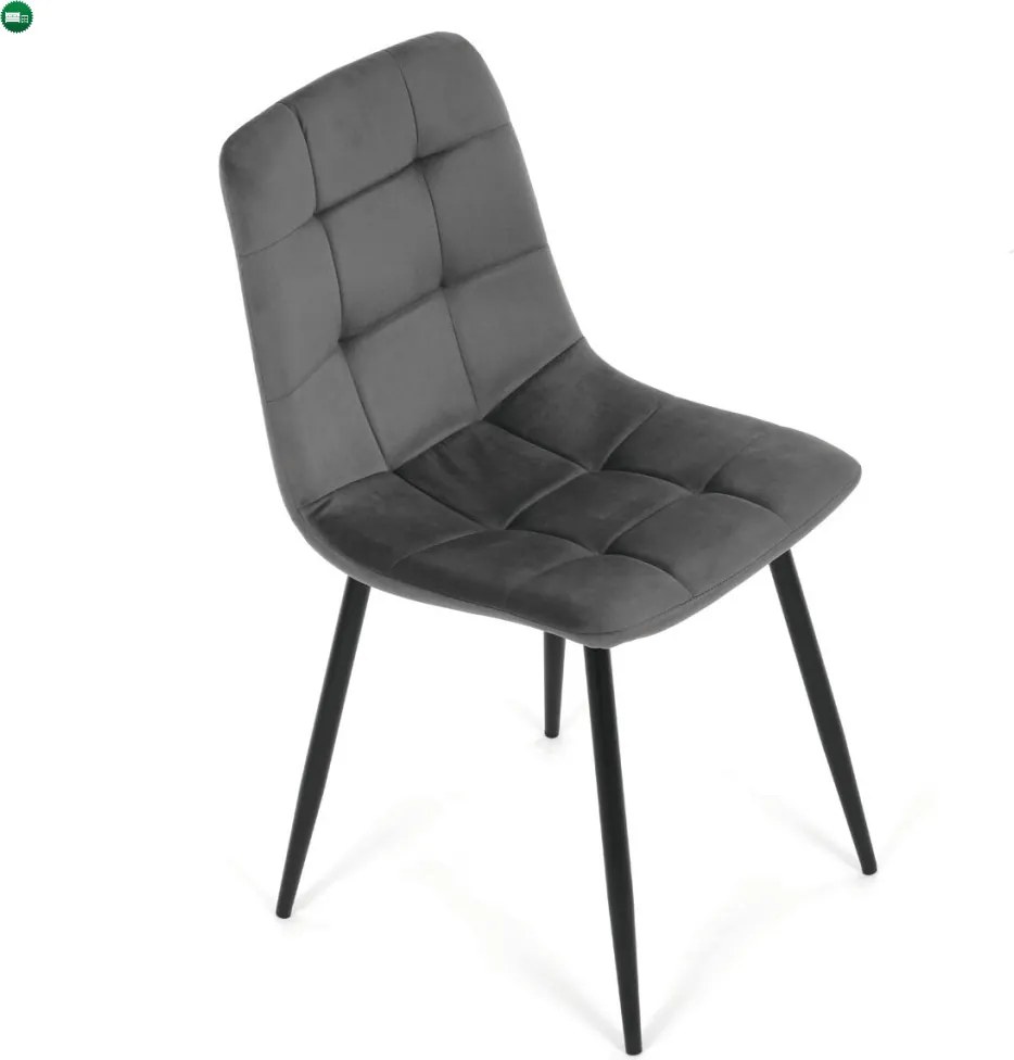 Jídelní židle, šedá, sametová látka, CT-V5081 GREY4