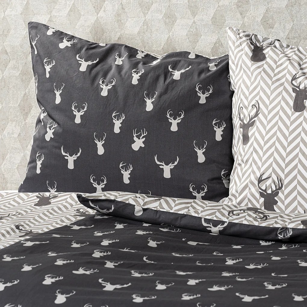 4Home Reindeer pamut ágyneműhuzat, 220 x 200 cm, 2 db - 70 x 90 cm, 220 x 200 cm, 2 db 70 x 90 cm