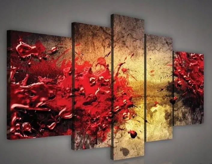 Vászonkép 170x100 Piros robbanás absztrakt grunge dinamika energia textúra