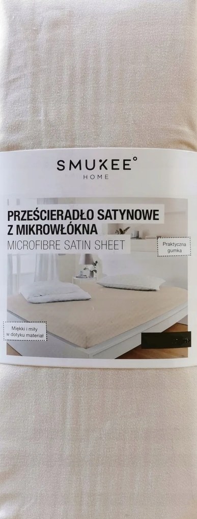 Smukee mikroszálas szatén lepedő 200 x 200 cm bézs
