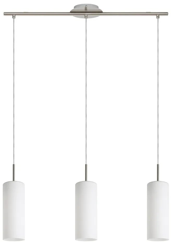 Fehér-ezüstszínű függőlámpa üveg búrával TROY 3 – EGLO