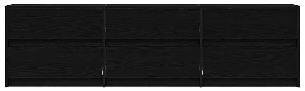 TV szekrény fiókkal Fekete 182 x 34 x 50 cm Faanyag