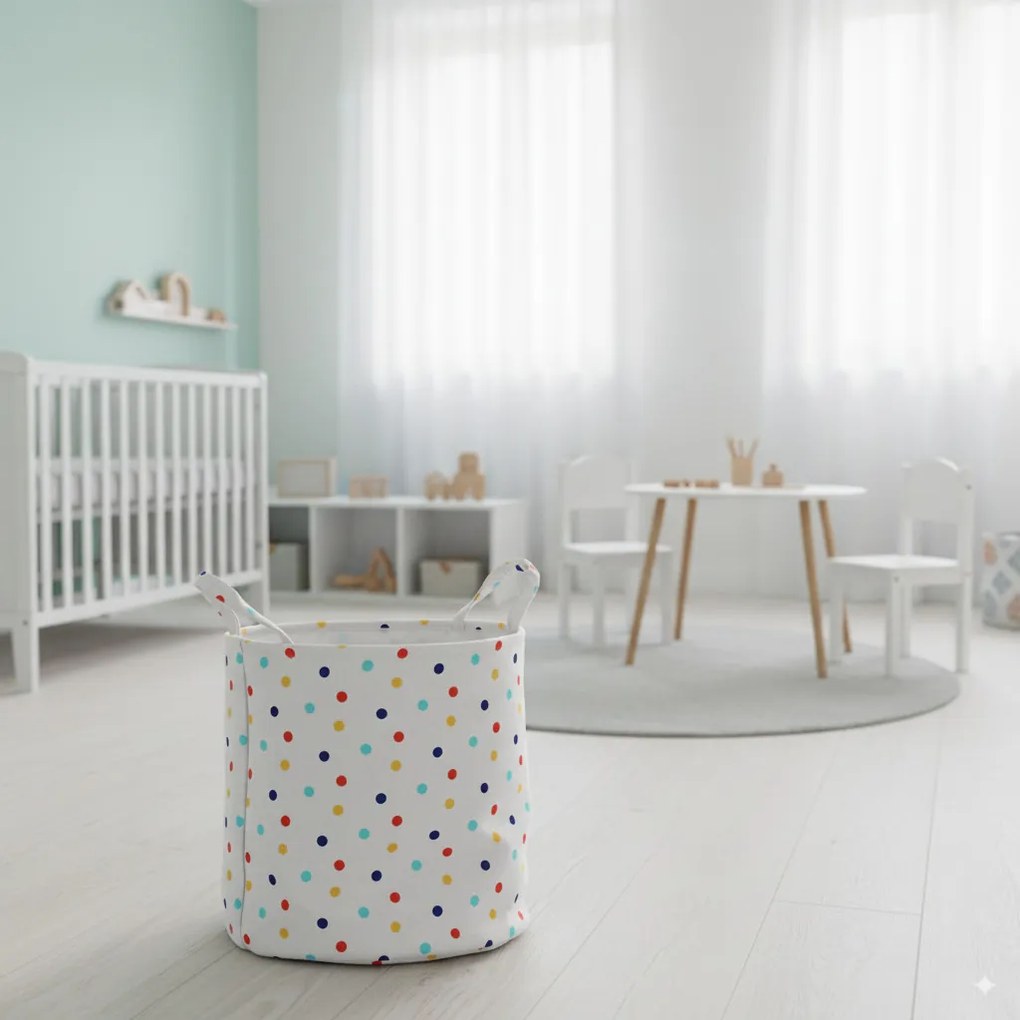 Pöttyös tároló kosár 35 x 37 cm - l méret