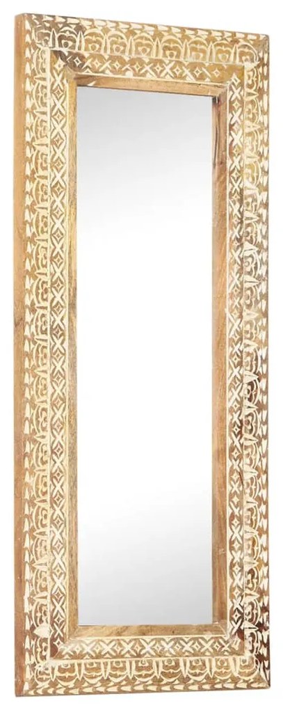 kézzel faragott tömör mangófa tükör 110 x 50 x 2,6 cm