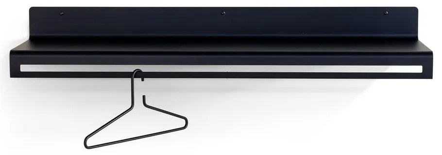 Fekete fém fali fogas polccal 120 cm Sway – Spinder Design