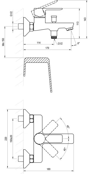Ravak X070491 - SOLAR fekete kádcsaptelep