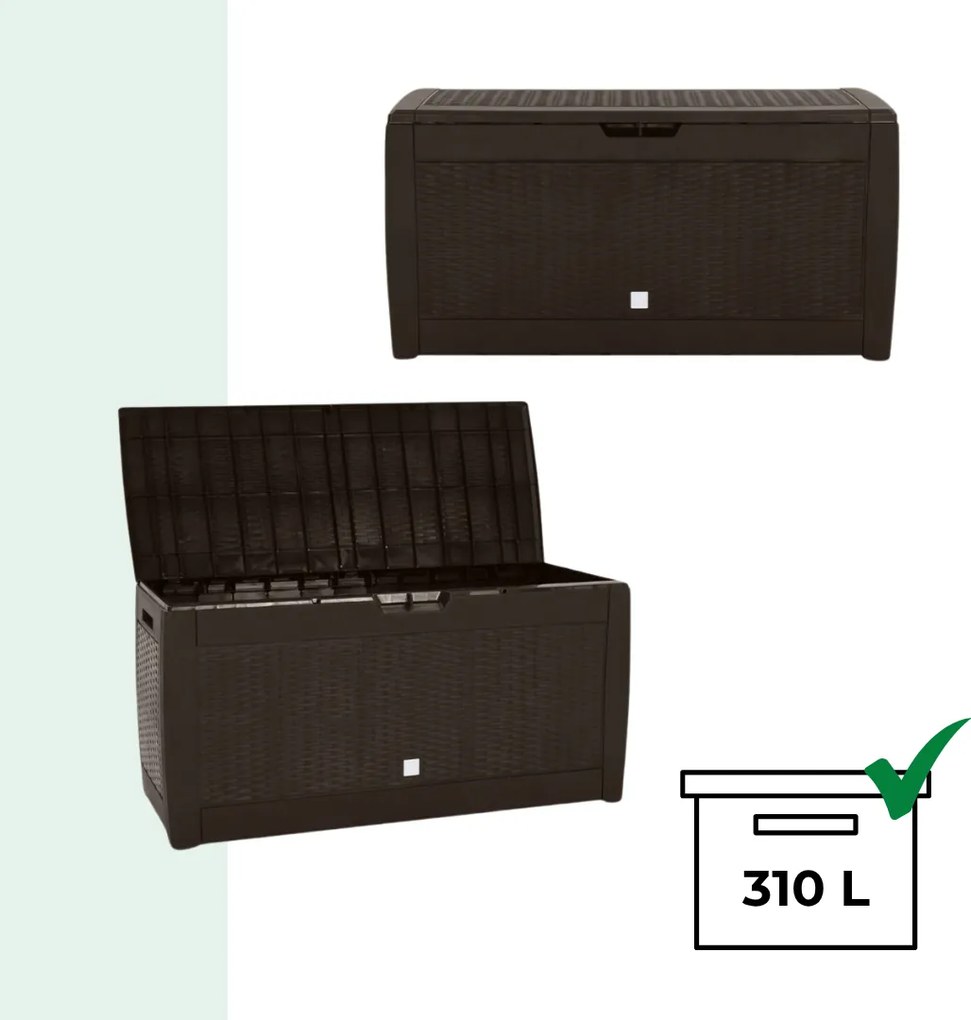 RATO tárolódoboz, 310L, 119x48x60 cm, barna Prosperplast