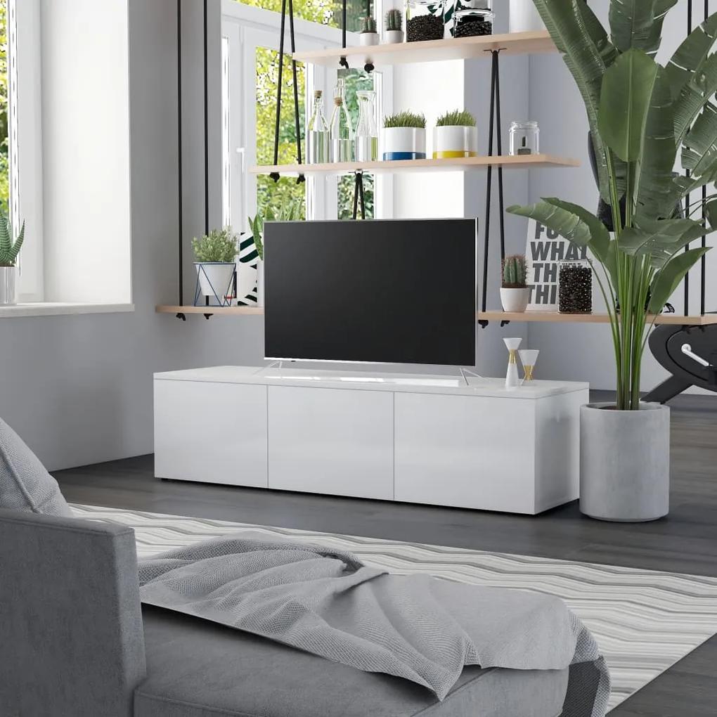 vidaXL magasfényű fehér forgácslap TV-szekrény 120 x 34 x 30 cm