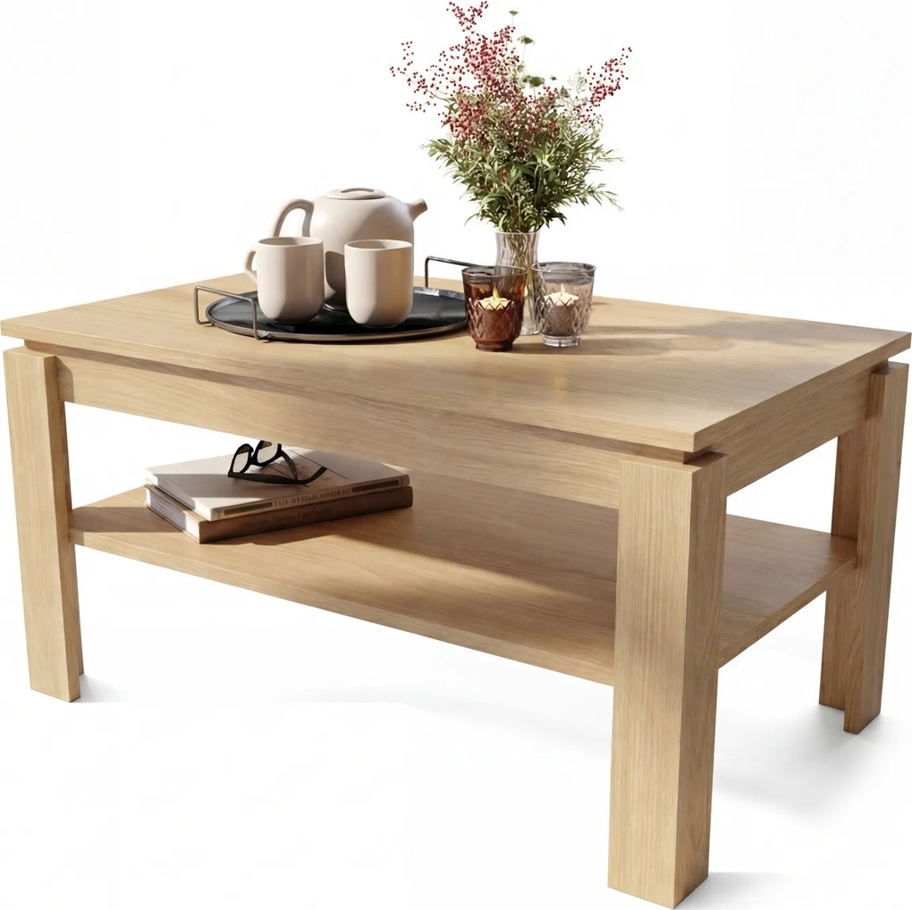 Mazzoni ASTI-R Oasis Tölgy - MODERN DOHÁNYZÓASZTAL BŐVÍTHETŐ ASZTALLAPPAL