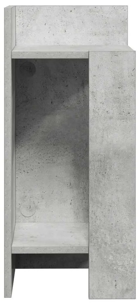 betonszürke kisasztal polccal 25,5 x 27 x 60 cm