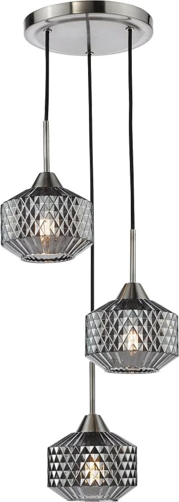 Dar Lighting glamour modern függeszték fabrienne szatén nikkel darfab0338