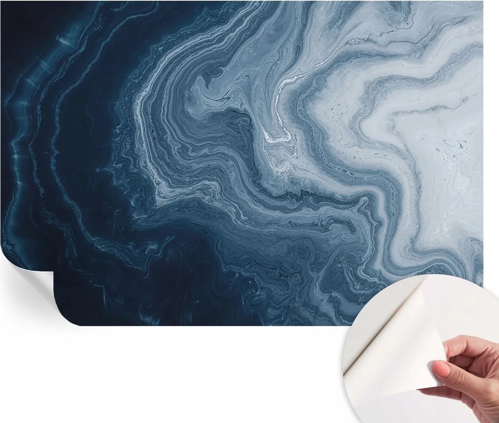 Mosható öntapadós fotótapéta étkezőbe Kék hullámok 104x70 cm