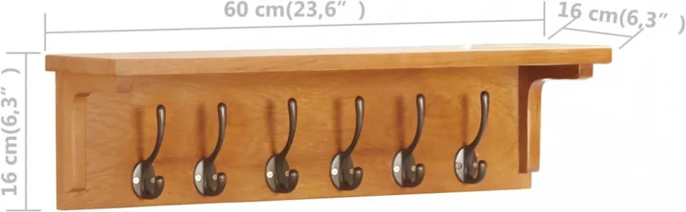 tömör tölgyfa fogas 60 x 16 x 16 cm