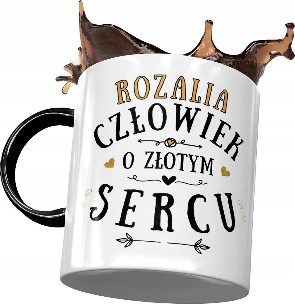 Fekete Bögre Rozáliának Barátnőknek Ajándék Nyomtatott Fotóval