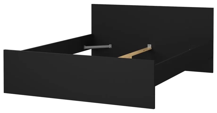Fekete franciaágy 160x200 cm Naia – Tvilum