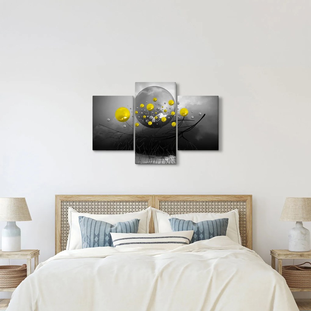 Kép- sárga absztrakt gömbök (90x60 cm)