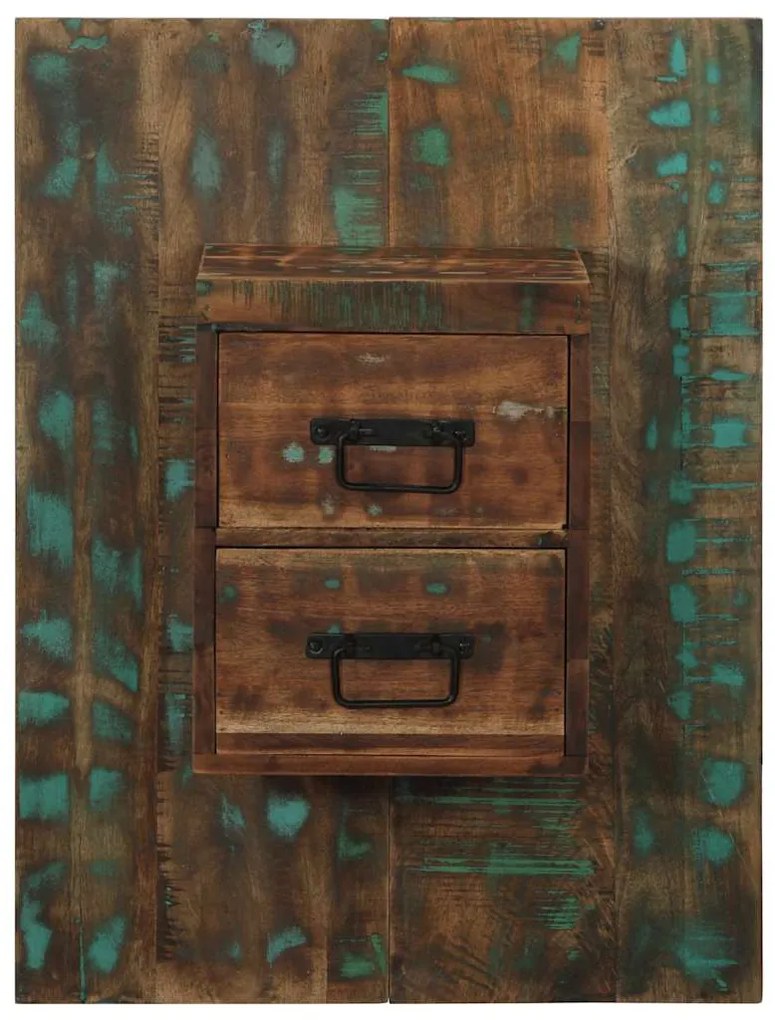 Éjjeli szekrény Többszínű 60x32x80 cm Tömör fa újrahasznosított