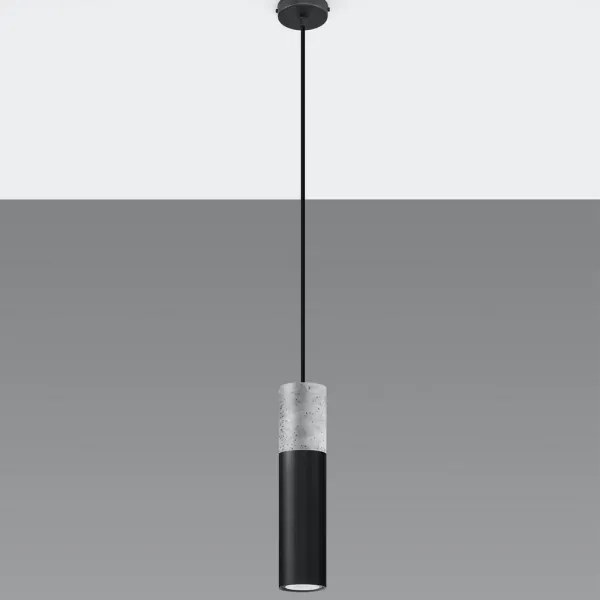 Sollux SL.0650 - BORGIO 1xGU10/40W/230V beton/fekete fém lógólámpa