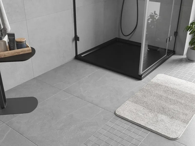Mexen Flow négyzet alakú lapos zuhanytálca 120 x 120 cm, fekete matt - 46S701212